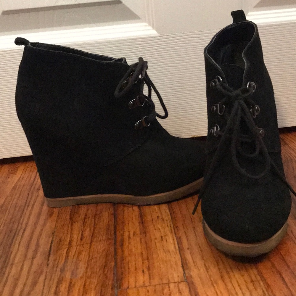 Black booties.